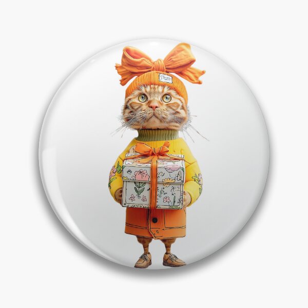 Item preview, Cute Ginger Cat with Gift Box – Festive Dressed Cat Illustration designed and sold by olenadykun.ai.