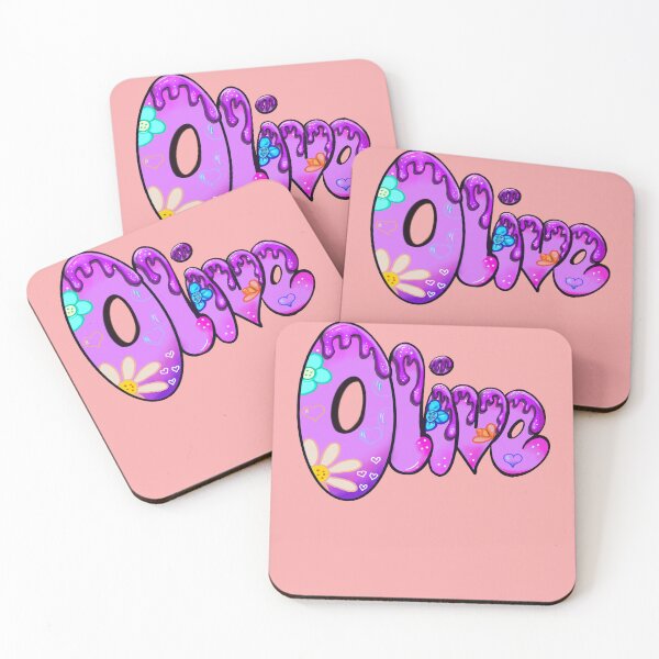 Item preview, Olive popular girls womens name in preppy purple drip calligraphy designed and sold by Artonmytee.