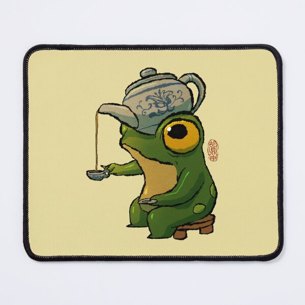 Item preview, Zen Tea Frog Pouring Tea - Whimsical Cute Tea Ceremony Asian Art Illustration designed and sold by DingHuArt.