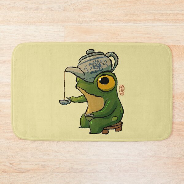 Item preview, Zen Tea Frog Pouring Tea - Whimsical Cute Tea Ceremony Asian Art Illustration designed and sold by DingHuArt.