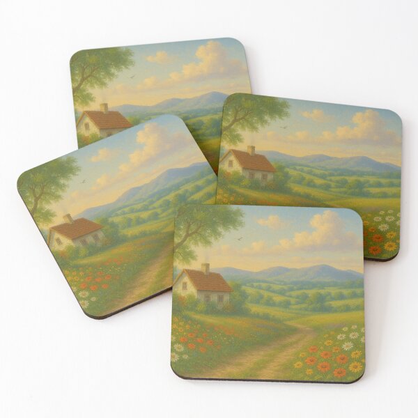 Item preview, Golden Meadow Path Leading To Quiet Cottage designed and sold by ArtComixHaven.