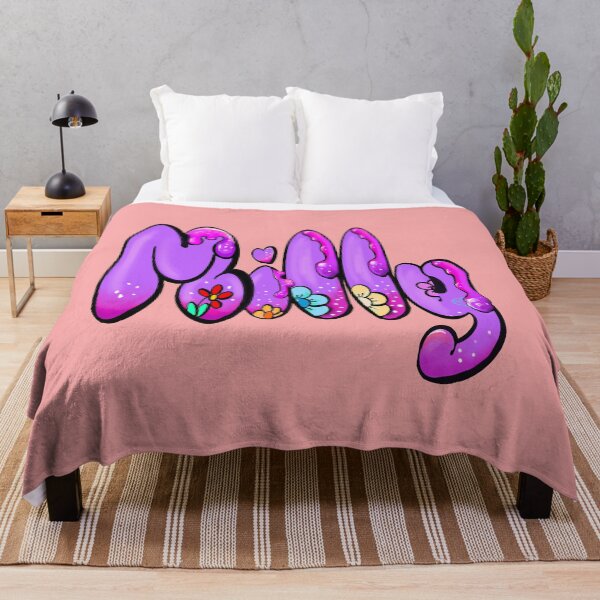 Item preview, Milly Name Bubble Letters Preppy Purple Floral Drip Effect designed and sold by Artonmytee.