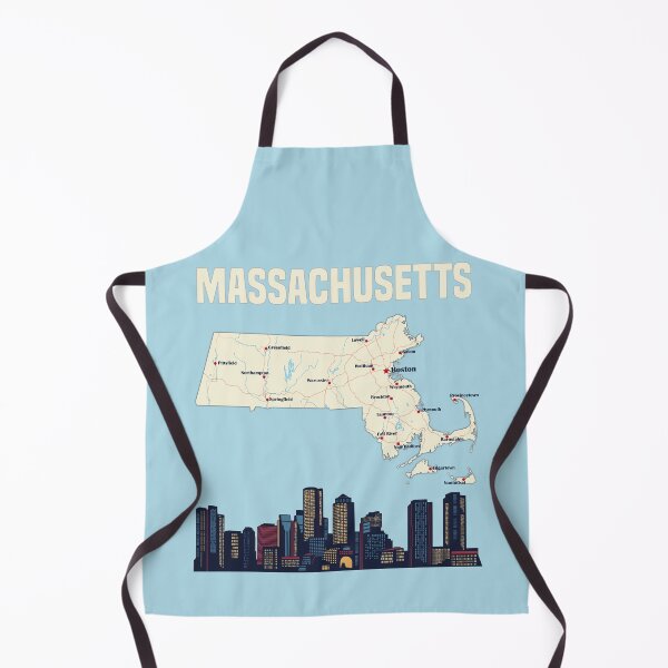 Item preview, Classic Massachusetts Map & Boston Skyline Tee designed and sold by mashmosh.
