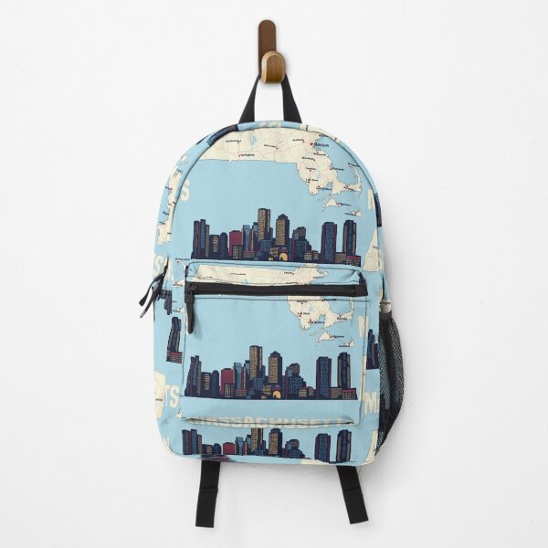 Item preview, Classic Massachusetts Map & Boston Skyline Tee designed and sold by mashmosh.