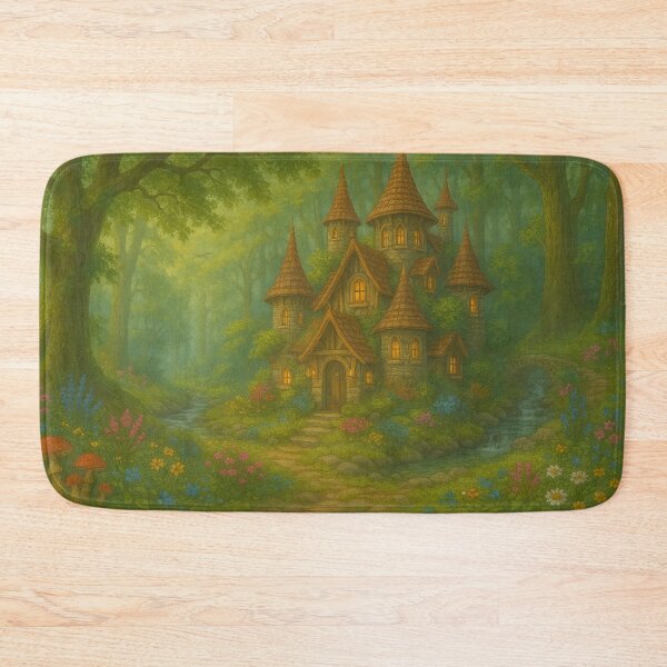 Item preview, Enchanted Forest Cottage With Glowing Windows designed and sold by ArtComixHaven.