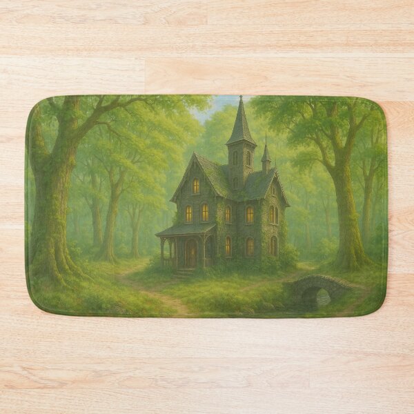 Item preview, Enchanted Woodland Manor Beneath Emerald Canopy designed and sold by ArtComixHaven.