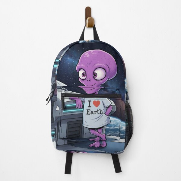 Item preview, ZORP Purple Alien on Spaceship Deck designed and sold by Rose Collection Shop.