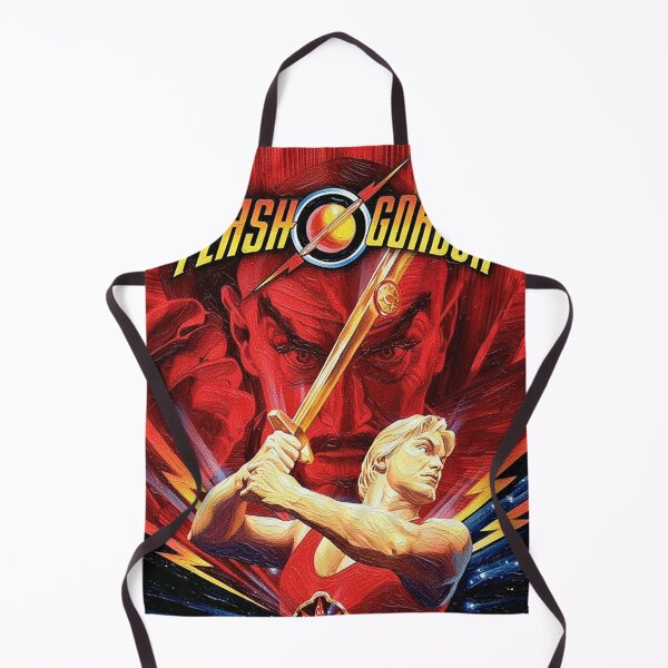 Item preview, Blonde Hero Gold Sword Red Lightning Art | Intergalactic Villain 80s Movie Painting | Bright Sci-Fi Poster designed and sold by Art's Diner.