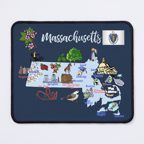 Item preview, Enchanting Massachusetts: Iconic Landmarks & Nature Collage T-Shirt designed and sold by mashmosh.