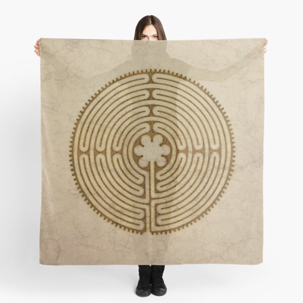 Aperçu de l'œuvre Symbole Chartres Labyrinthe Métal Antique Style Grunge créée et vendue par EDDArt.