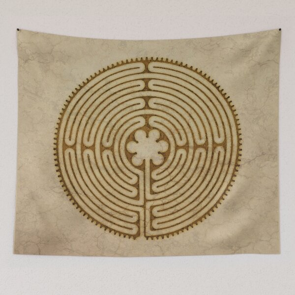 Item preview, Symbol Chartres Labyrinth Metal Antique Grunge Style designed and sold by EDDArt.