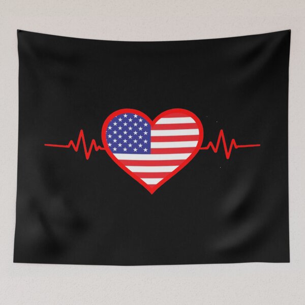 Item preview, Heart with USA Flag Symbol – Patriotic American Love and Freedom Icon designed and sold by Ach&Koor.