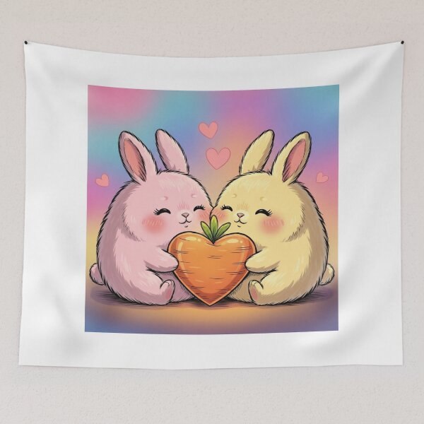 Item preview, Bunnies Sharing Love designed and sold by PetJoyPrintsCO.