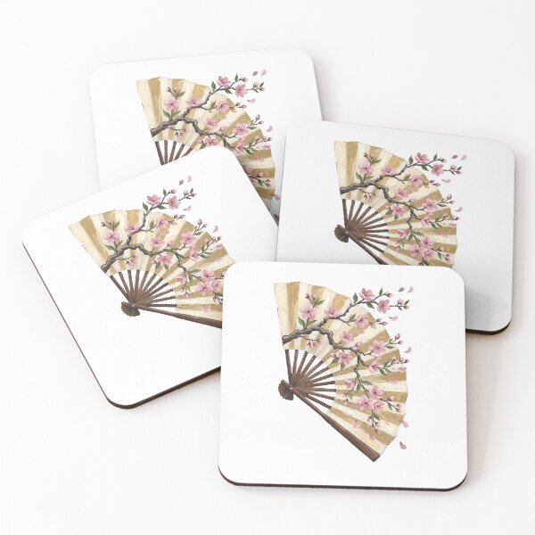 Item preview, Japanese Sakura Folding Fan — Floral Sensu designed and sold by Mora Atelier Designs.