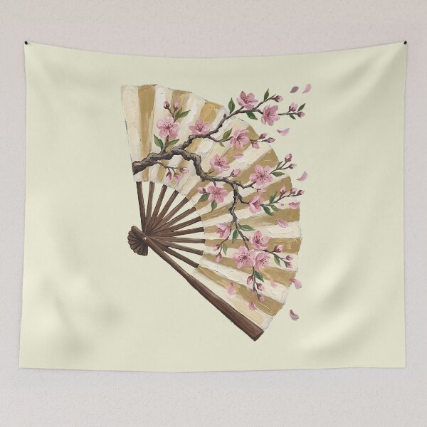 Item preview, Japanese Sakura Folding Fan — Floral Sensu designed and sold by Mora Atelier Designs.