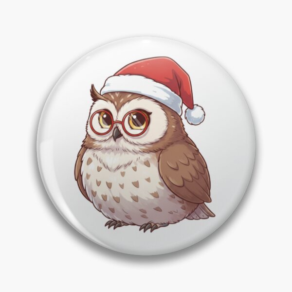 Item preview, Festive owl with glasses and a Santa hat designed and sold by JonysCreativeDesigns.