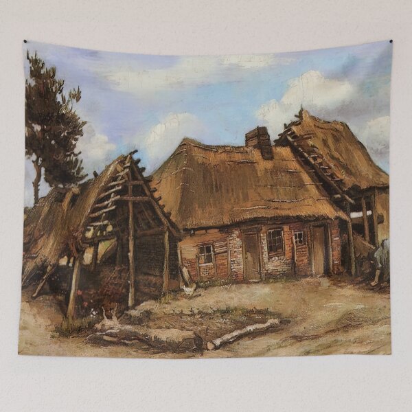 Item preview, Vincent Van Gogh - Cottage With Decrepit Barn And Stooping Woman designed and sold by st1art.