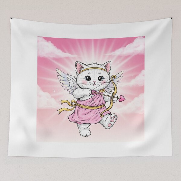 Item preview, Mischievous Cupid Kitten designed and sold by PetJoyPrintsCO.