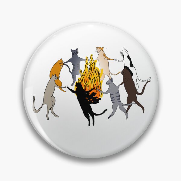 Item preview, Witchy Cats Dancing Cult Sticker | Dark Humor Goth Cat Lover Art | Coven Fire Ring Funny Animal Merch designed and sold by Petersen Arts.