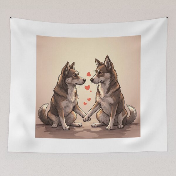 Item preview, Dogs Holding Paws designed and sold by PetJoyPrintsCO.