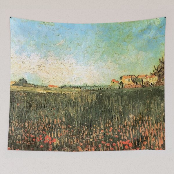 Item preview, Vincent Van Gogh - Farmhouses In A Wheat Field Near Arles designed and sold by st1art.