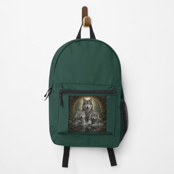Item preview, Wolf Family Guardian – Mother Wolf and Cubs Fantasy Wildlife Art designed and sold by GeoWild Designs.