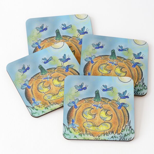 Item preview, Jack-O-Lantern and Fireflies designed and sold by Marian Hayes.