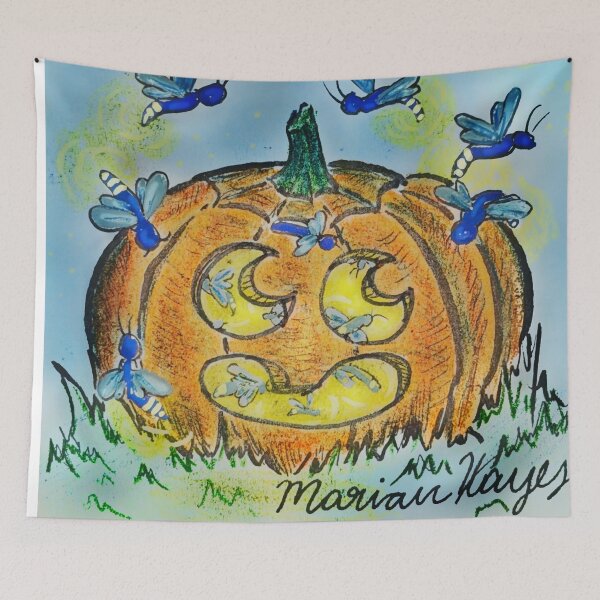 Item preview, Jack-O-Lantern and Fireflies designed and sold by Marian Hayes.