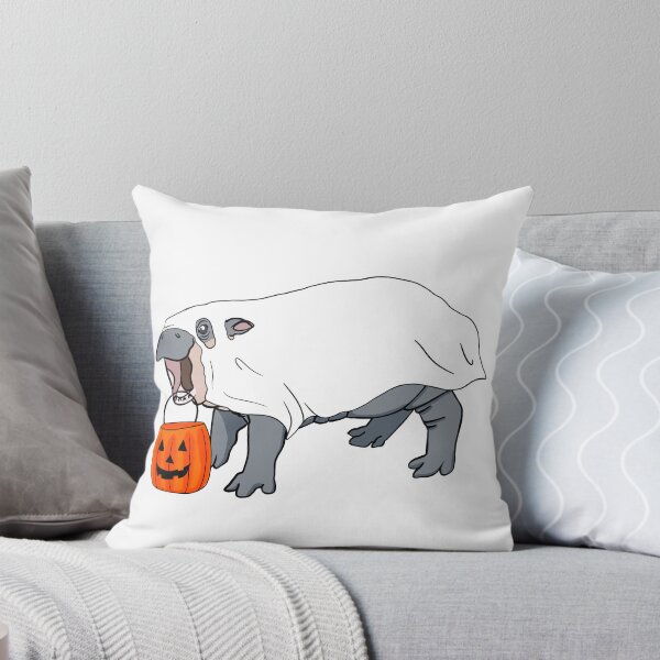 Item preview, BOO Deng Pygmy Hippo Ghost Sticker | Halloween Spooky Cute Animal Meme Art | Funny Hippo Costume Decal Merchandise designed and sold by Petersen Arts.