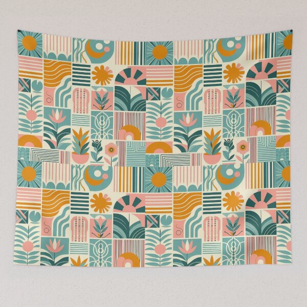 Item preview, Bauhaus Sunshine - Geometric Shapes Linear Modern Art designed and sold by Mermaid's Whimsy.