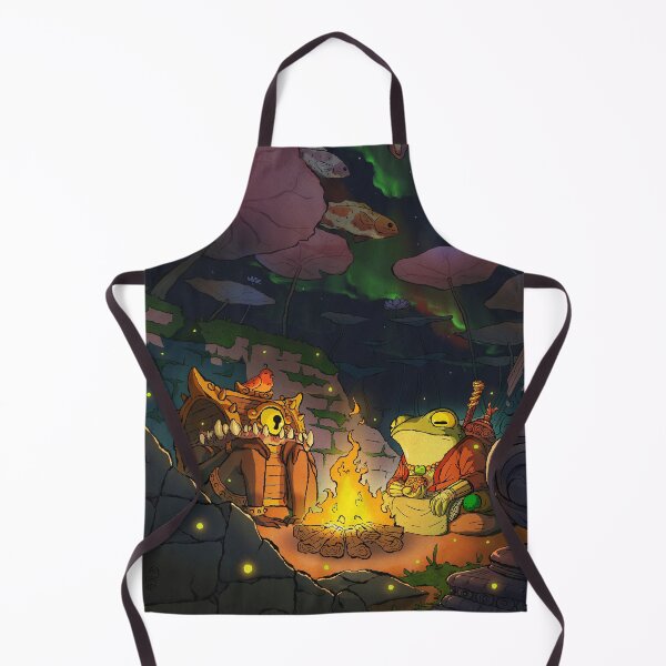 Item preview, fantasy monk frog and mimic bonfire night wholesome asian style illustration designed and sold by DingHuArt.