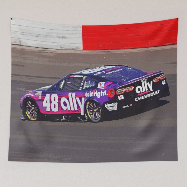 Item preview, Alex Bowman racing in his 2025 Nascar Cupcar from the rear watercolor  designed and sold by Rodissimus1984.