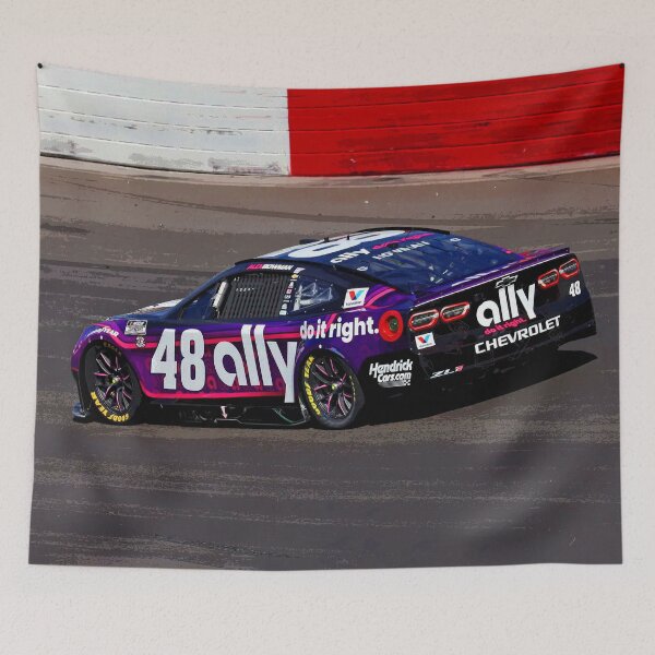 Item preview, Alex Bowman racing in his 2025 Nascar Cupcar from the rear abstract designed and sold by Rodissimus1984.