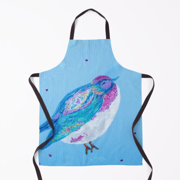 Item preview, Being in love with you - Colorful bird painting on a blue background designed and sold by artsychickphoto.