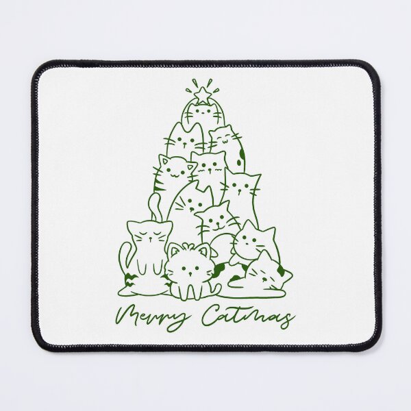 Item preview, Merry Catmas Cat Tree Line Illustration designed and sold by Adronia.
