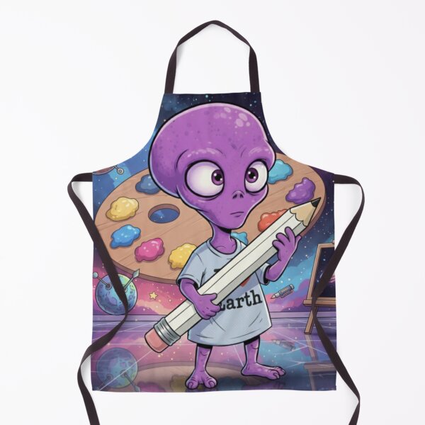 Item preview, Cosmic Artist Creator Purple Alien ZORP Painting the Galaxy designed and sold by Rose Collection Shop.