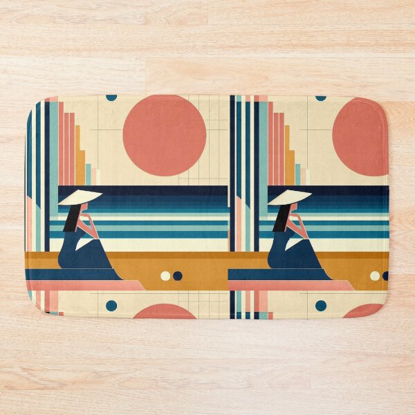 Item preview, Bauhaus Asian Sun - Geometric Shapes Linear Modern Art designed and sold by Mermaid's Whimsy.