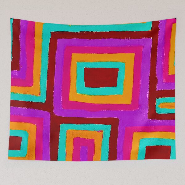Item preview, Milti-Colour Square Geometric Repeating Pattern Design designed and sold by ChloeDoesArt03.