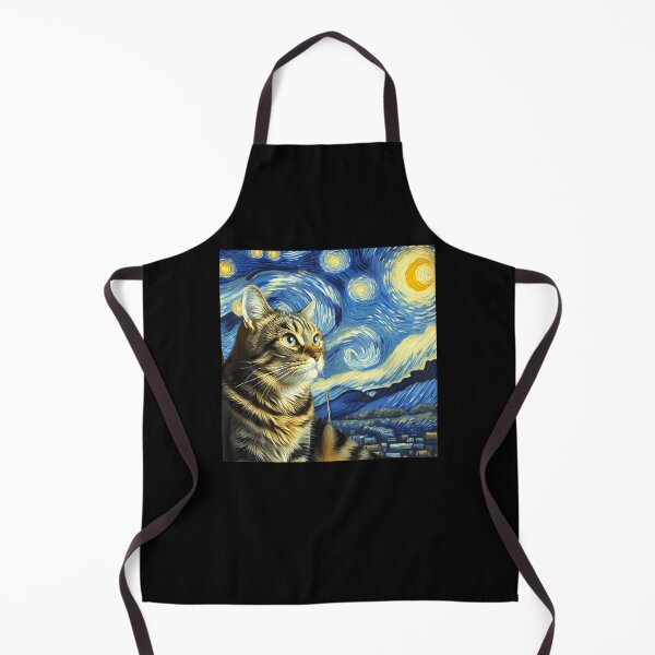 Item preview, Funny Cat Lover Starry Night Van Gogh Grey Tabby Tiger Cat designed and sold by TyrelKoch.