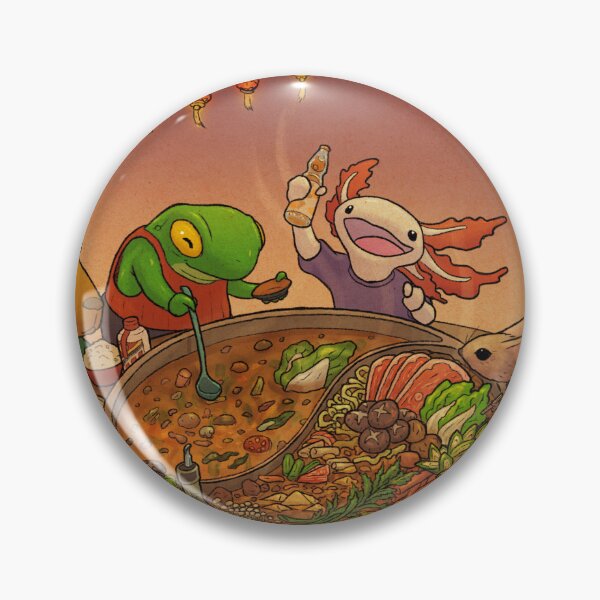 Artikelvorschau, Asiatischer Hotpot-Abend mit niedlichem Frosch, Axolotl, Katze, Maus und Capybara entworfen und verkauft von DingHuArt.