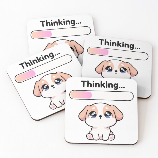 Item preview, Kawaii Puppy Thinking designed and sold by ArtEmotionsImages.