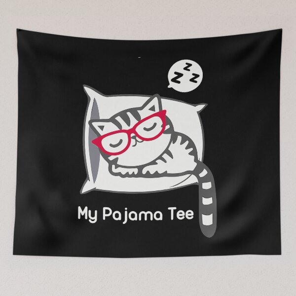 Item preview, Cat 	 Shirt Cute Sleeping Kitty With Glasses Pj T Shirt designed and sold by TyrelKoch.