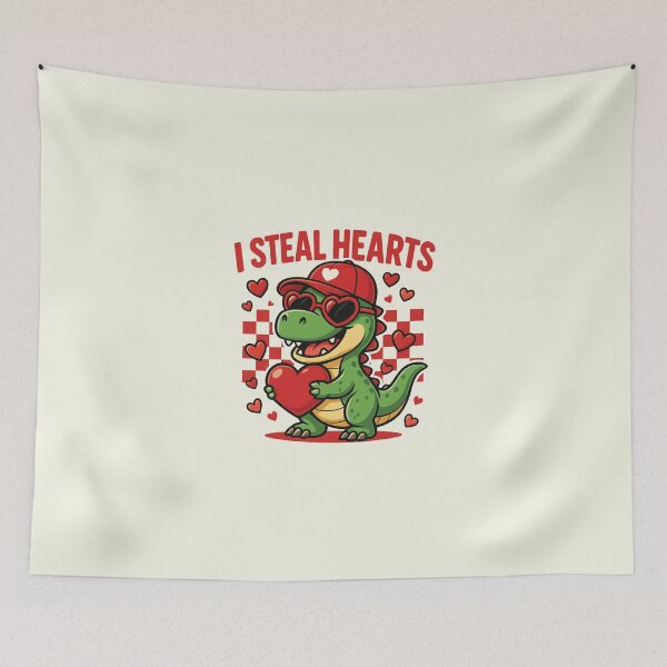Item preview, Funny Dinosaur Valentine I Steal Hearts designed and sold by D4nnyBoiArt.