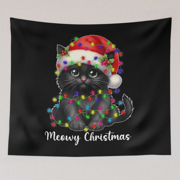 Item preview, Meowy Christmas Lights Funny Family Black Cat Xmas Matching designed and sold by TyrelKoch.