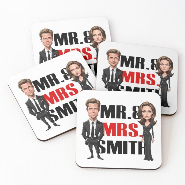 Item preview, Funny caricature of Mr. & Mrs. Smith Brad Pitt & Angelina Jolie designed and sold by vectorlove.
