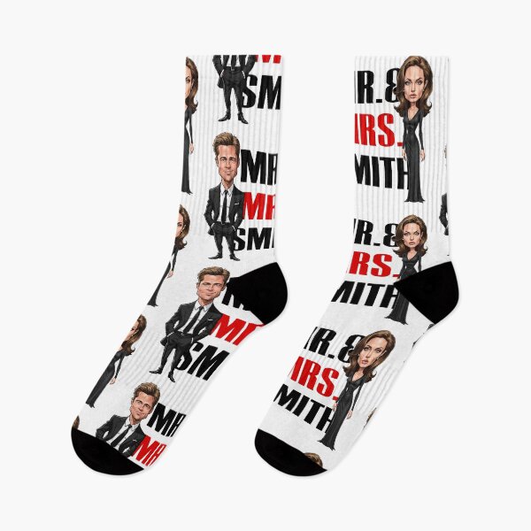 Item preview, Funny caricature of Mr. & Mrs. Smith Brad Pitt & Angelina Jolie designed and sold by vectorlove.