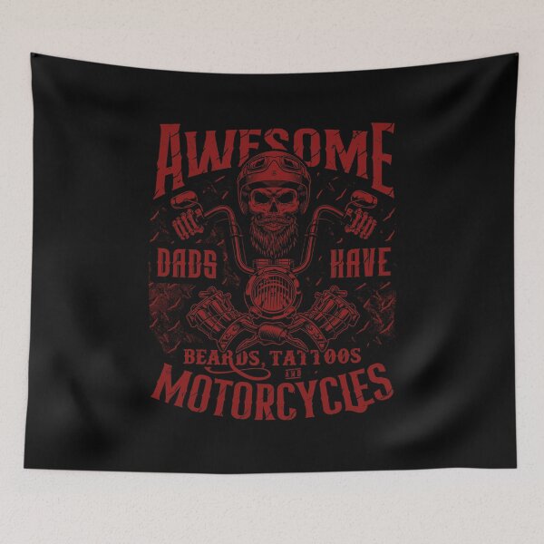 Item preview, Awesome Dads Have Beards Tattoos and Motorcycles Biker Dad designed and sold by JRRTs.
