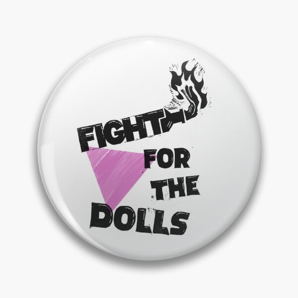 Item preview, Fight for the Dolls Block Print Sticker | Trans Rights Activist Decal | Textured LGBTQ+ Solidarity Protest Art designed and sold by Petersen Arts.