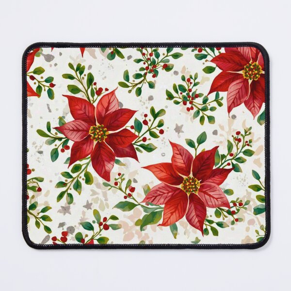 Item preview, Red Tinsel Poinsettia Flower Pattern designed and sold by shaang.