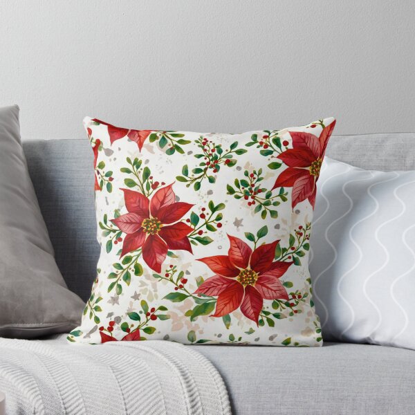 Item preview, Red Tinsel Poinsettia Flower Pattern designed and sold by shaang.